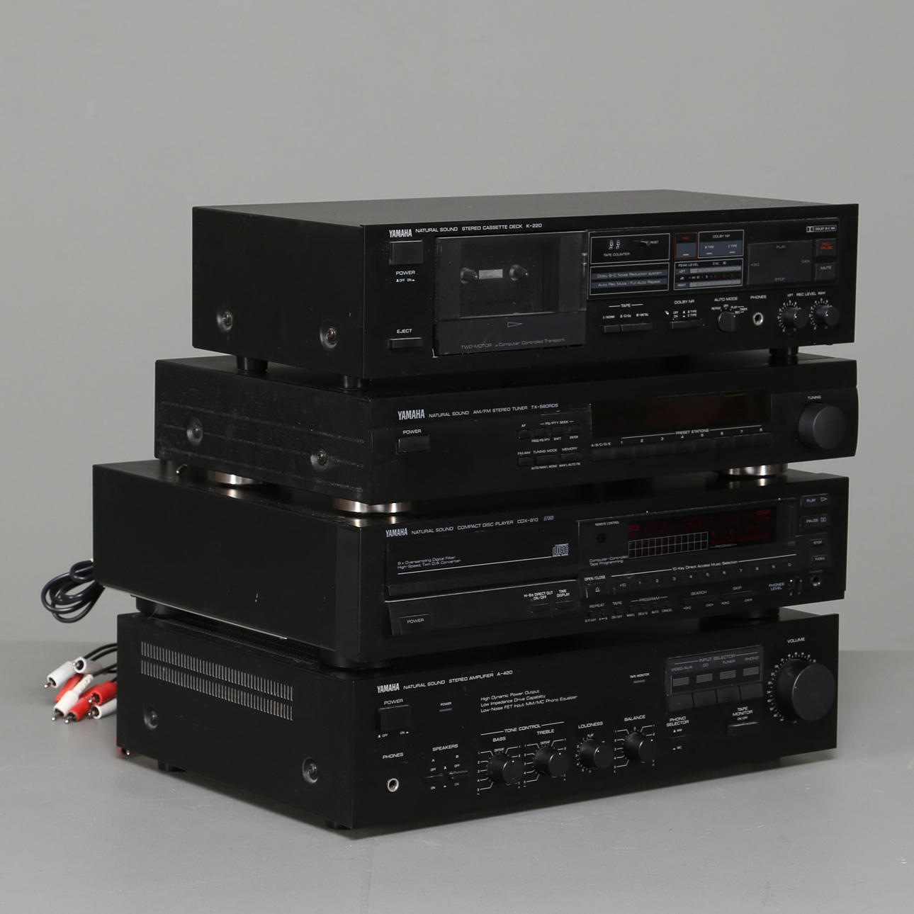 STEREO COMPONENTS, 4 parts, Yamaha, 1980s.