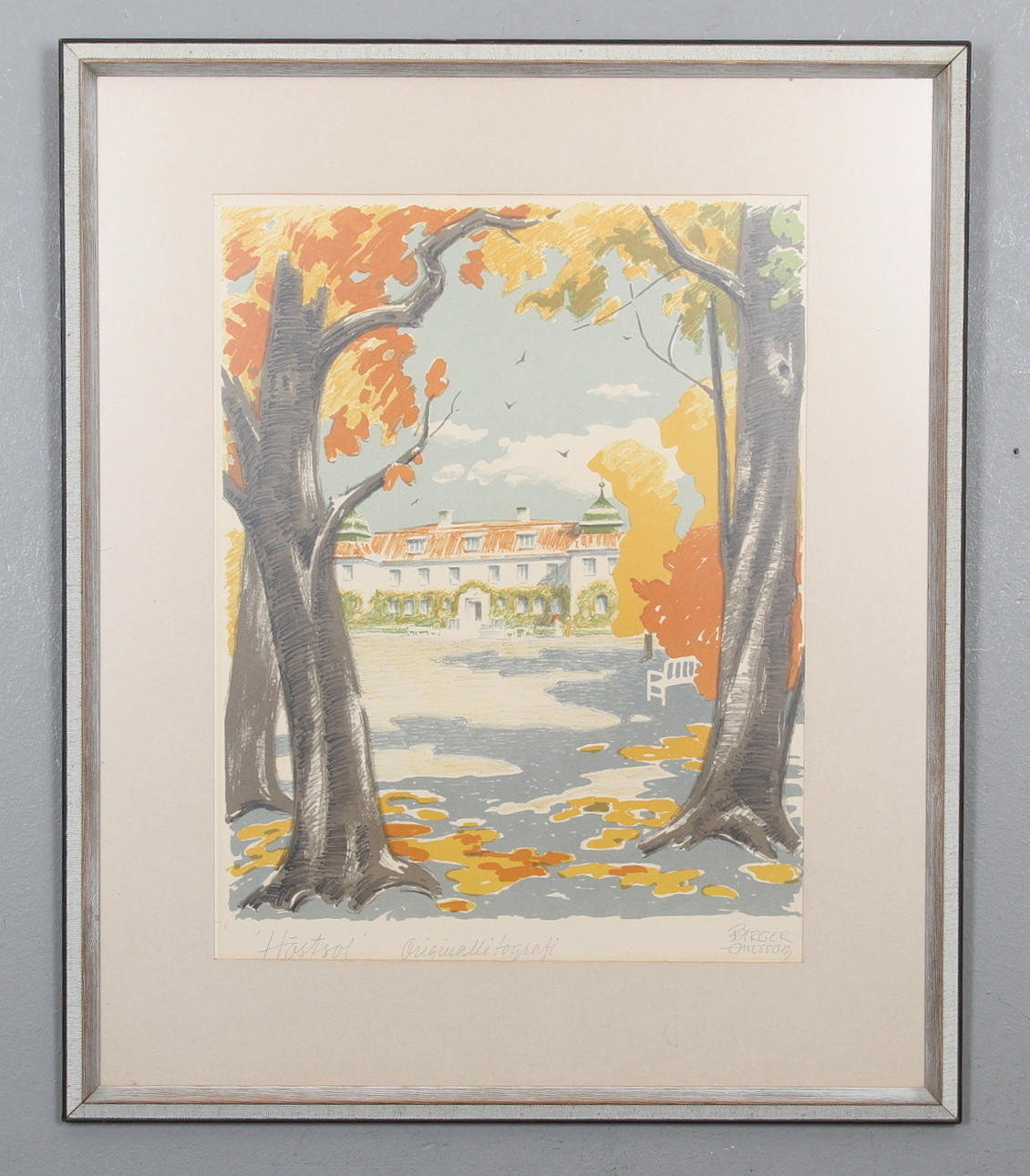 LOUIS BASTIN,O BIRGER OHLSSON. Stilleben med vaser, samt "Höstsol".