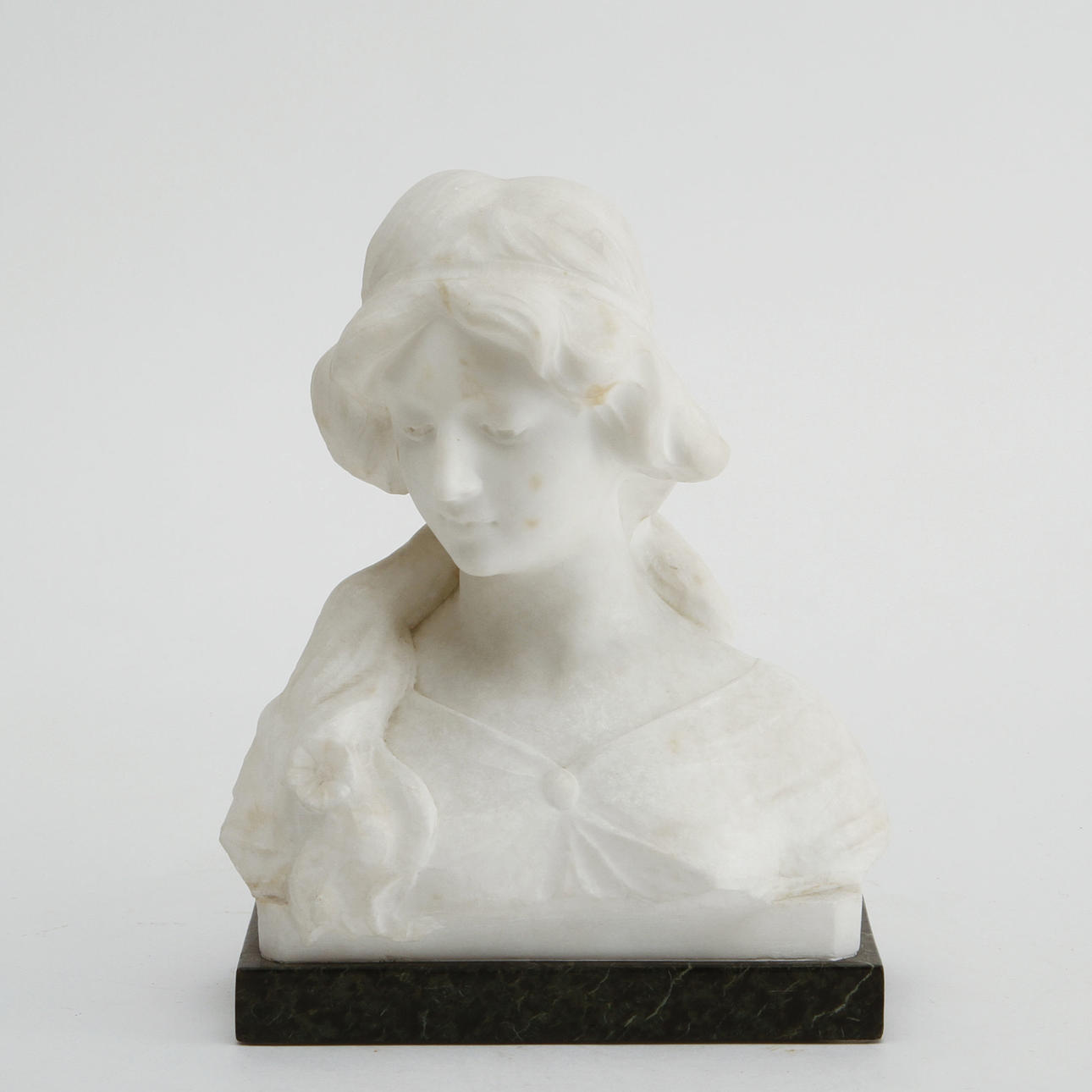 EUGENIO BATTIGLIA. Bust, "Marguerite", signed E. Battiglia, Firenze.