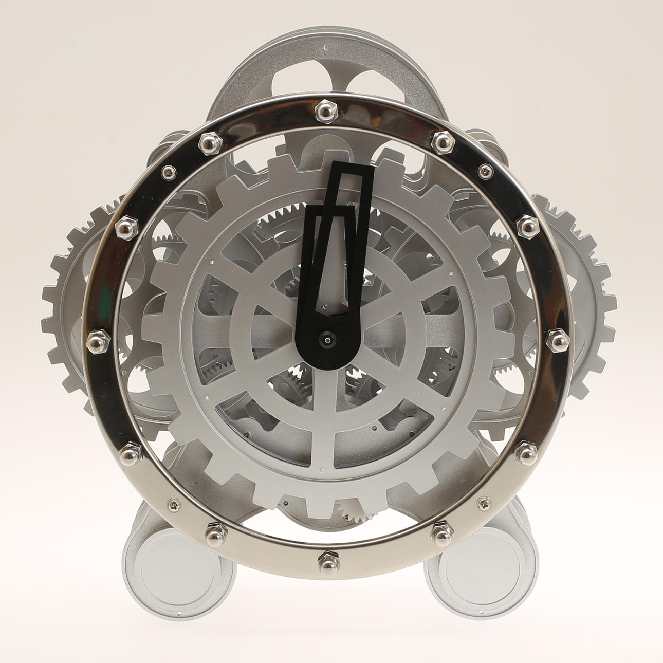 TABLE CLOCK, "Time machine", metal and plastic.