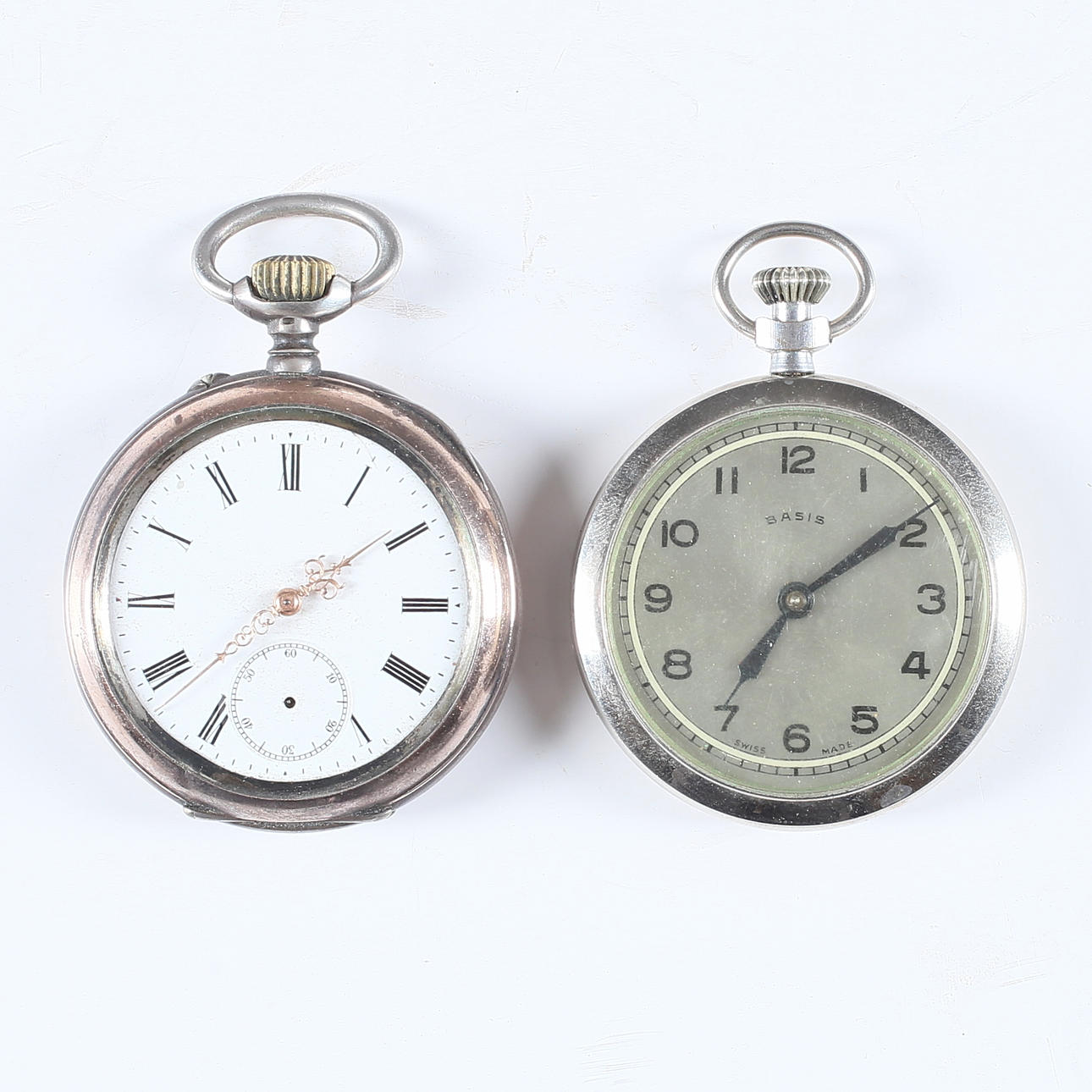 POCKET WATCH, 2 pcs, Cortebert and Basis, 1900s.