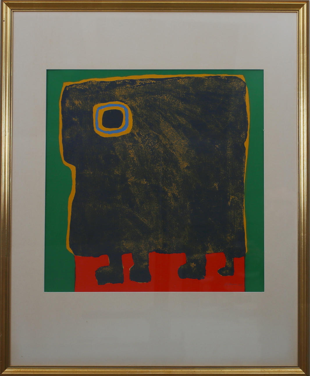 JACQUES  SOISSON. Ansikte med fötter. Färglitografi. Signerad Soisson och daterad -75. 77/150.