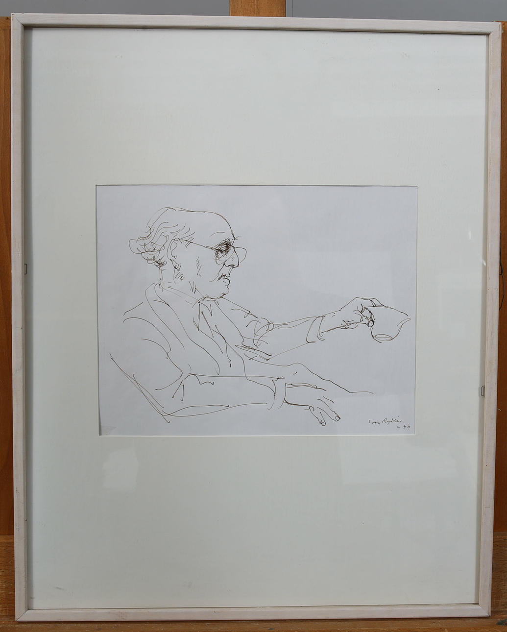 SVEN RYDÉN, Drawing, Professor Sigurd Persson, signed, dated -90. Art ...