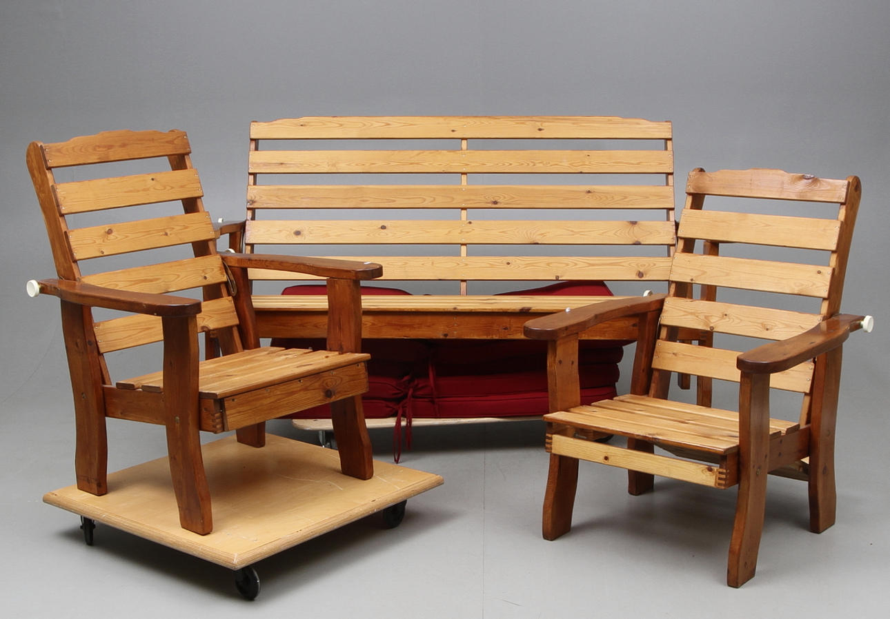 TRÄDGÅRDSMÖBEL 3 DELAR, SENT 1900-TAL.