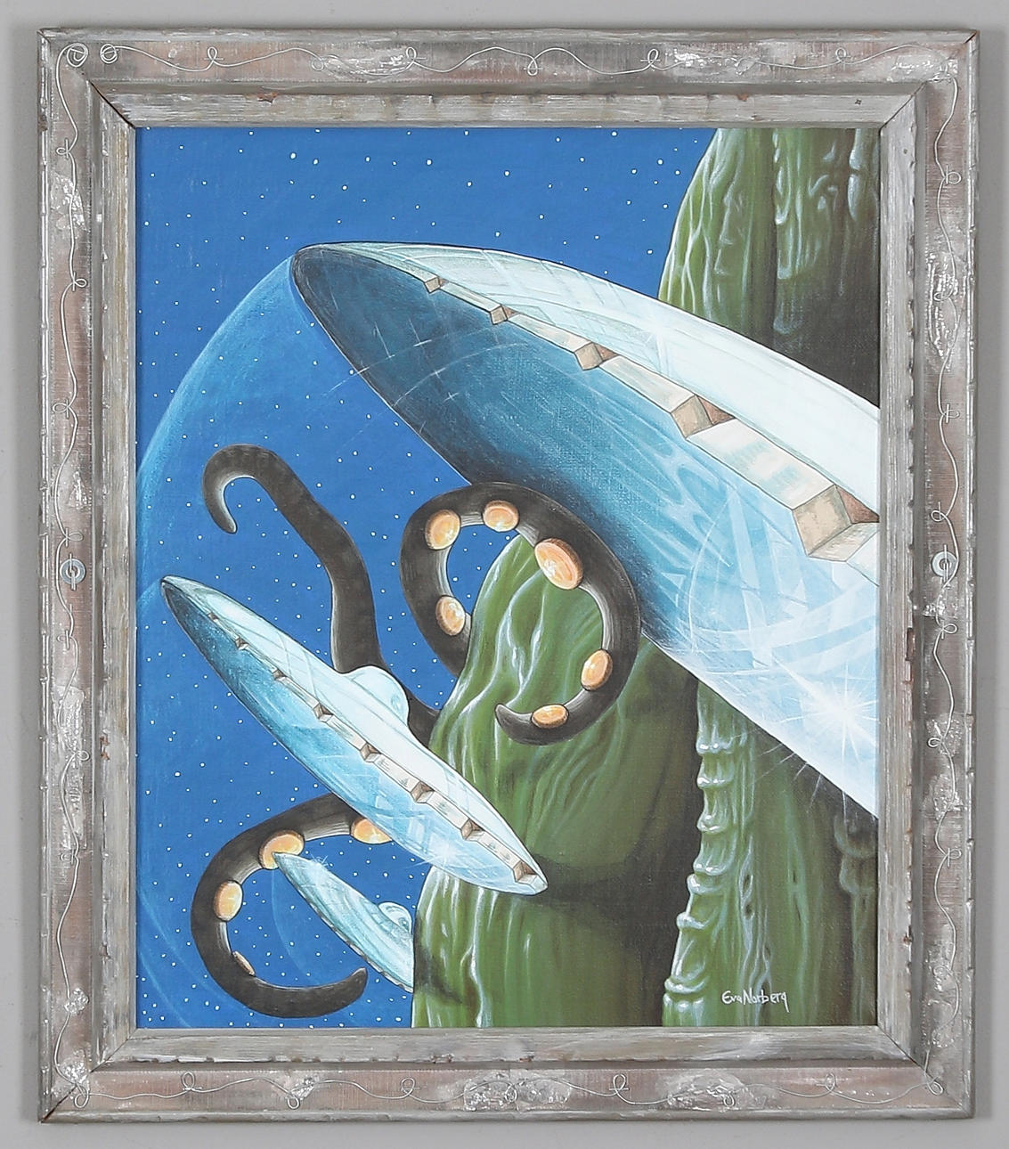 EVA NORBERG. Tefat, akryl, signerad.