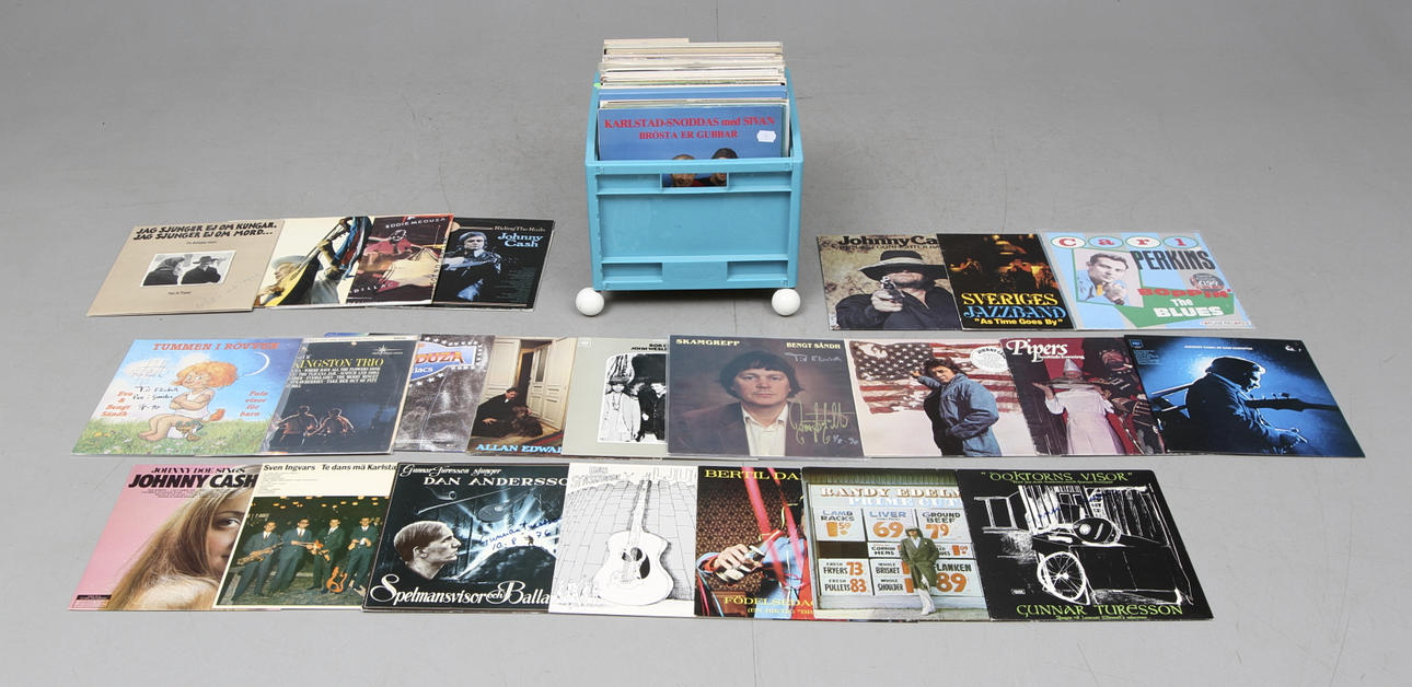 LP SKIVOR, Bengt Sändh, Ediie Meduza, Johnny Cash, Carl Perkins med flera.