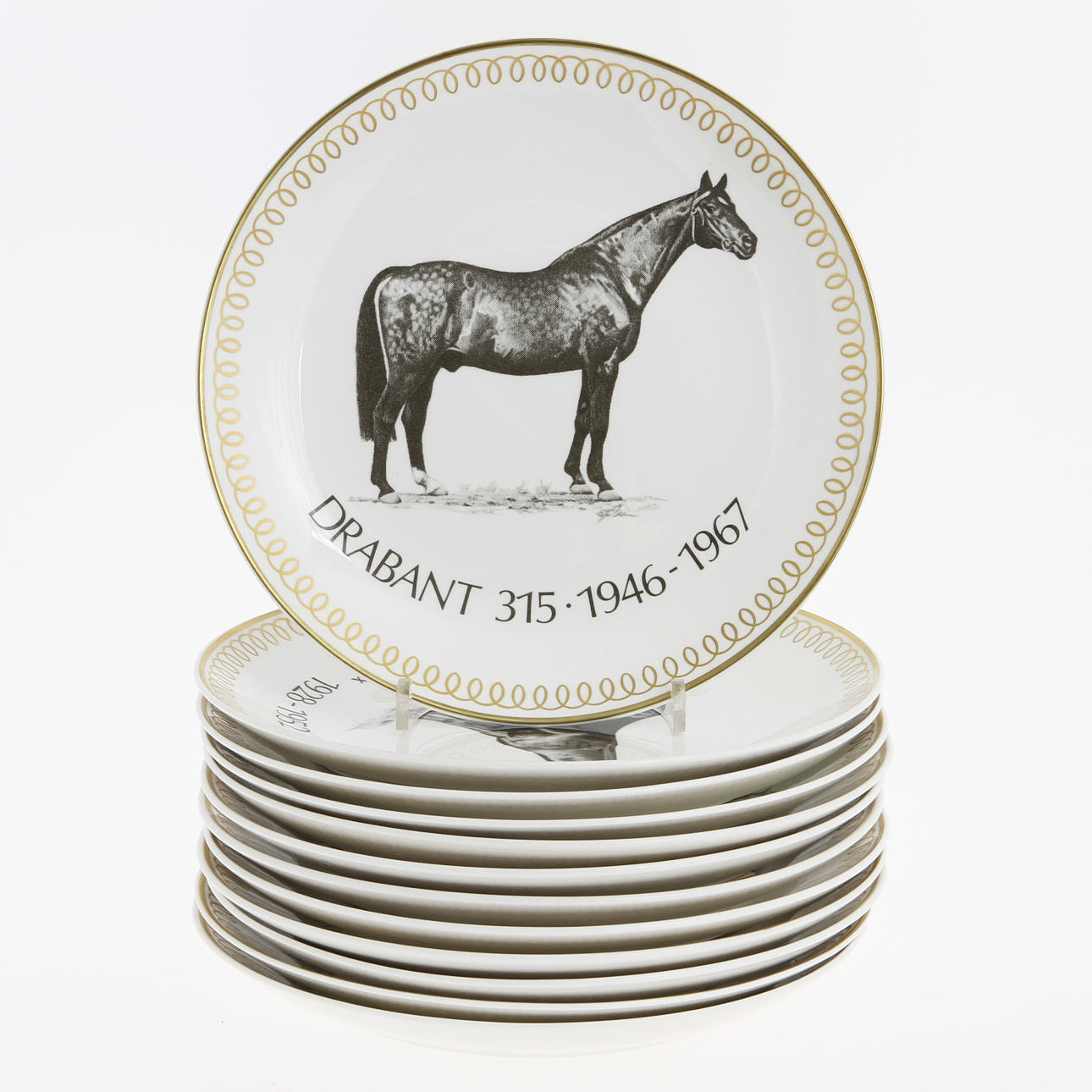 JUBILEUMSTALLRIKAR, 12 st, porslin, Gustafsberg.