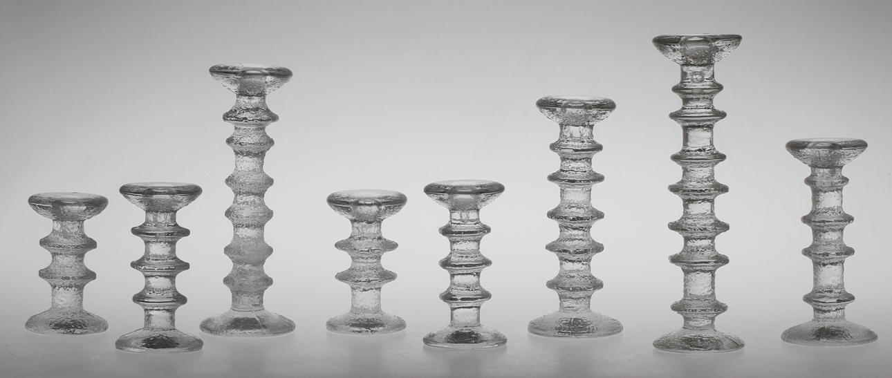 LJUSSTAKAR, 8 delar, "Festivo", Timo Sarpaneva, Iittala.