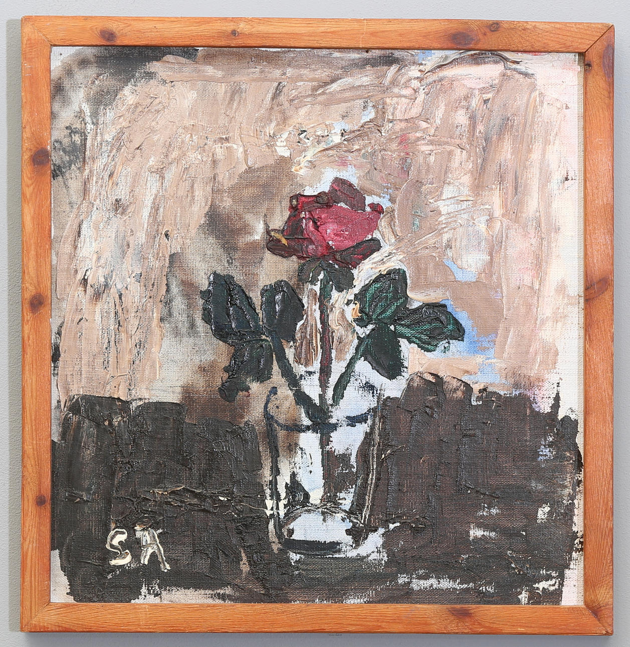 SARA ADOLFSSON. olja på pannå, monogramsignerad.