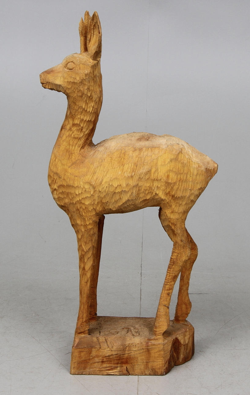 K-G. Träskulptur Hjort.