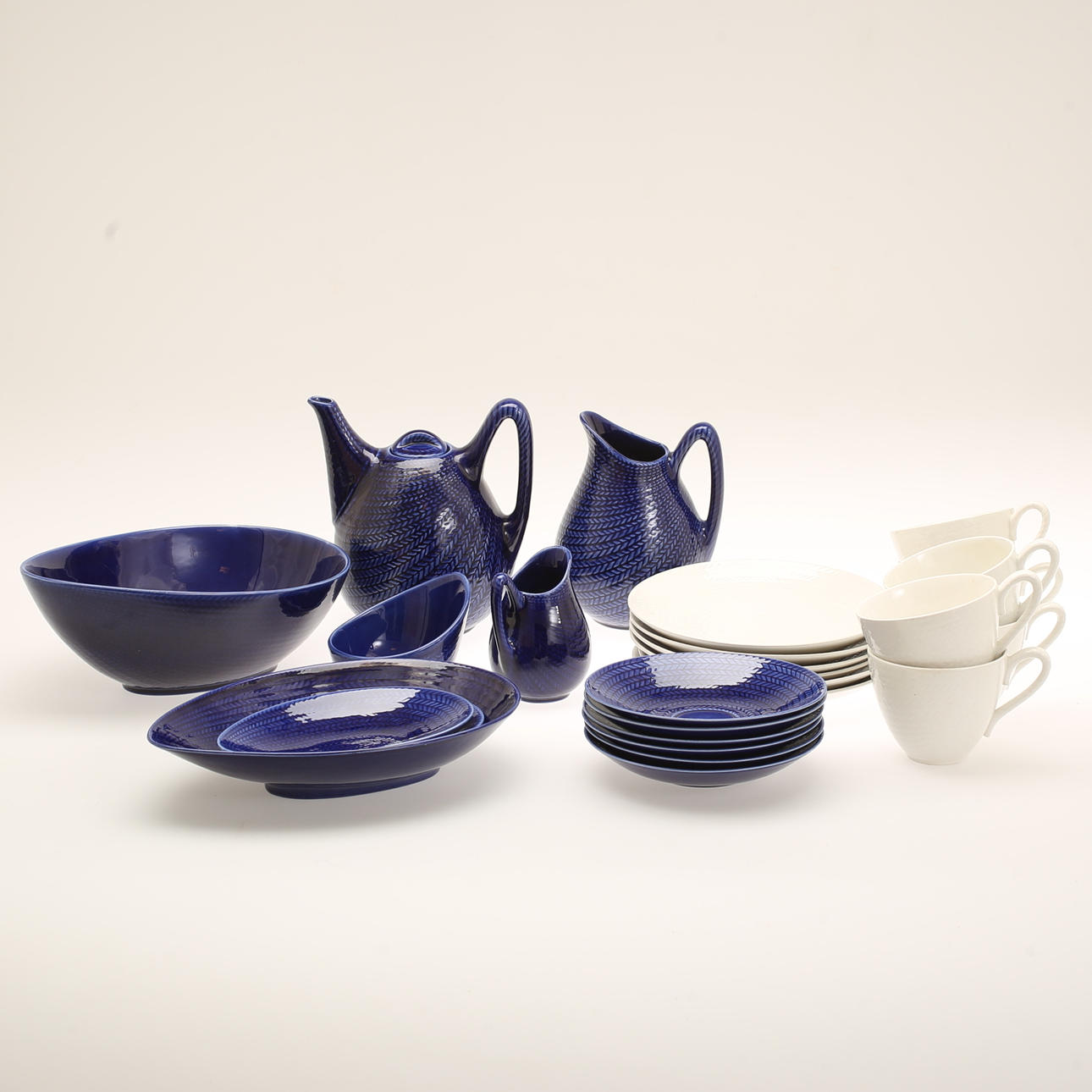 TESERVIS, 20 delar, Blå Eld, Herta Bengtsson Rörstrand.