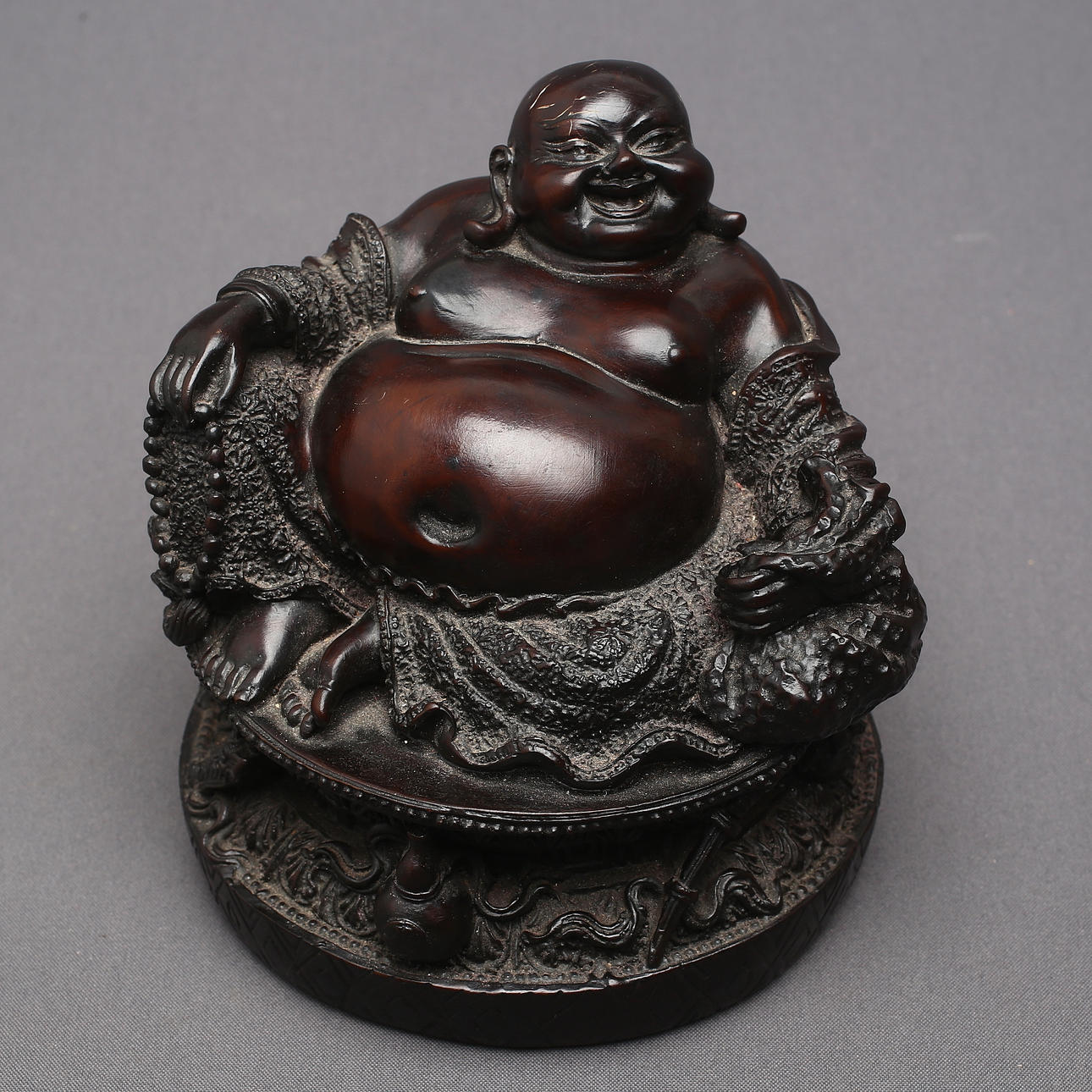 FIGUR, træ, Buddha, 20. århundrede.