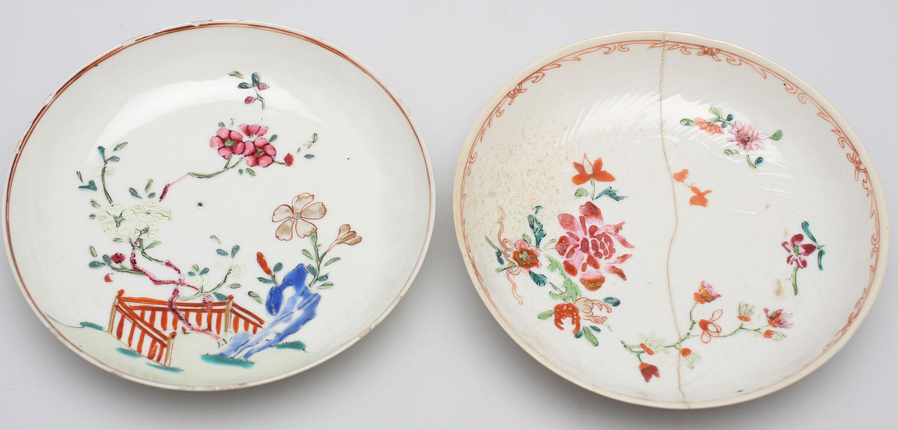 PARTI PORSLIN, 13 delar, Kina, 1700/1800-tal.