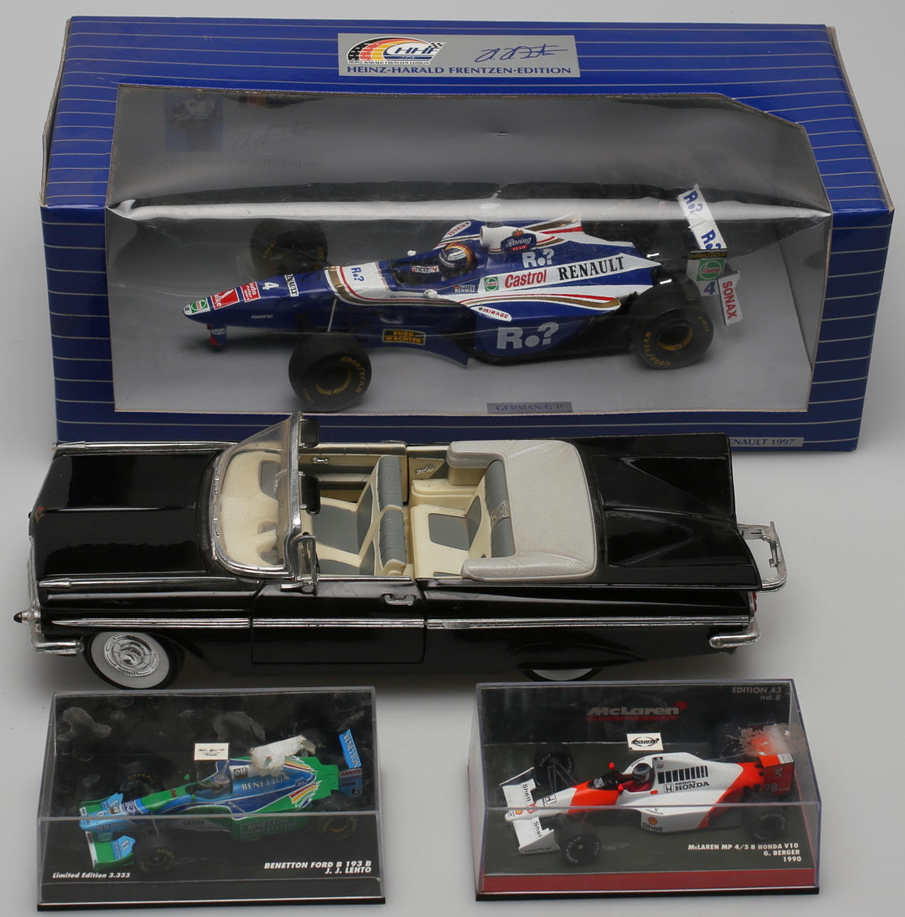 PARTI LEKSAKSBILAR (4). Bl a Heinz-Harald Frentzen, Road Tough, Paul`s Model Art.