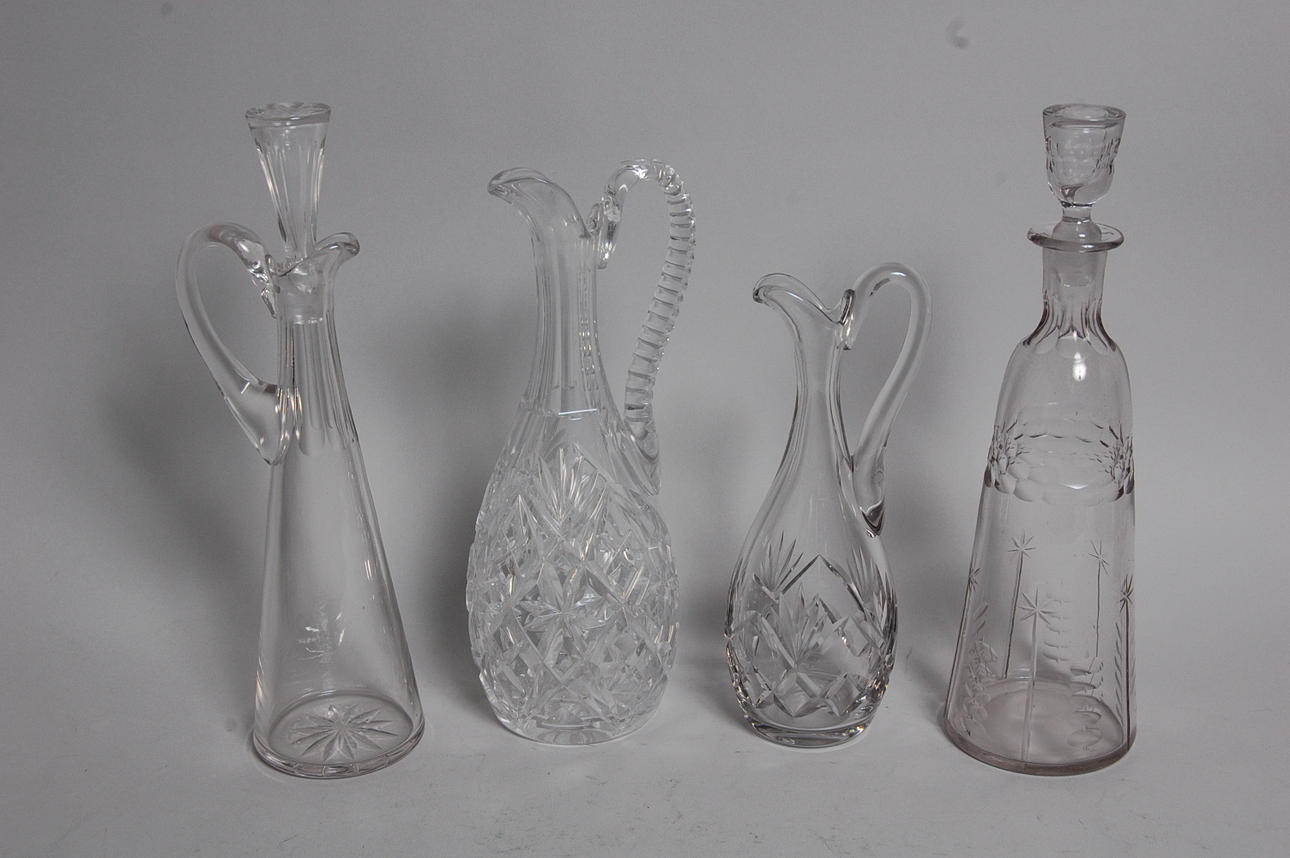 KARAFFER, 4 st, glas, 1900-tal.