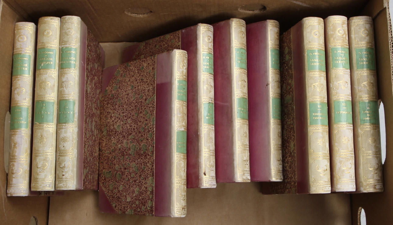 BÖCKER, 10 st, Gustaf Fröding, samlade skrifter.