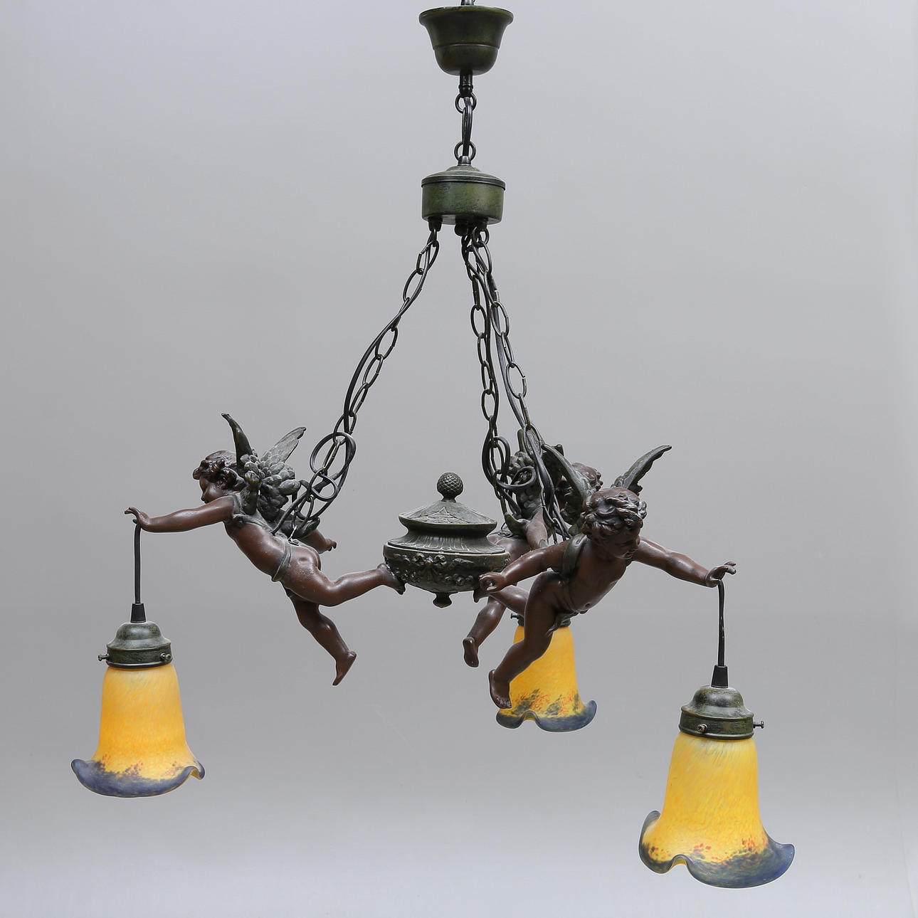 CEILING LAMP, plaster decoration, 19/2000s, height 75 cm.
