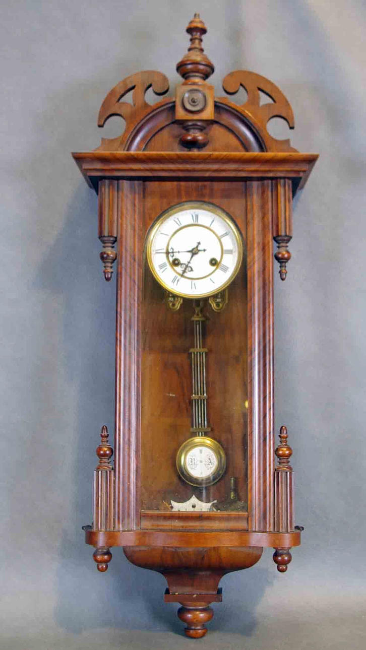 VÄGGUR, Junghans, mahogny, sekelskiftet 18/1900.