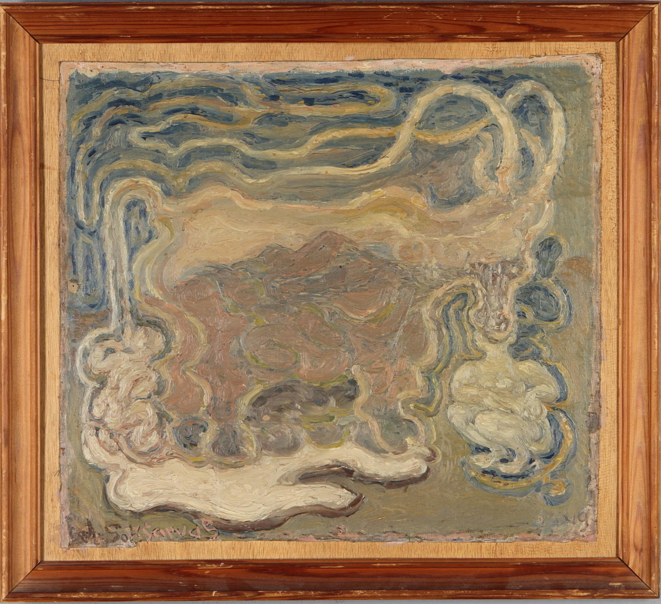 JOHANNES S. KJARVAL. Composition with goat, oil on canvas, signed and dated 1949.