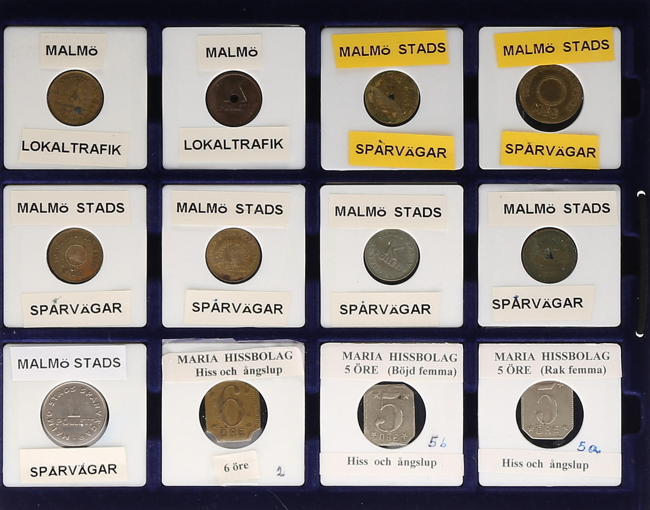 KERÄYSTOKENNIT, Ruotsin raitiovaunut.