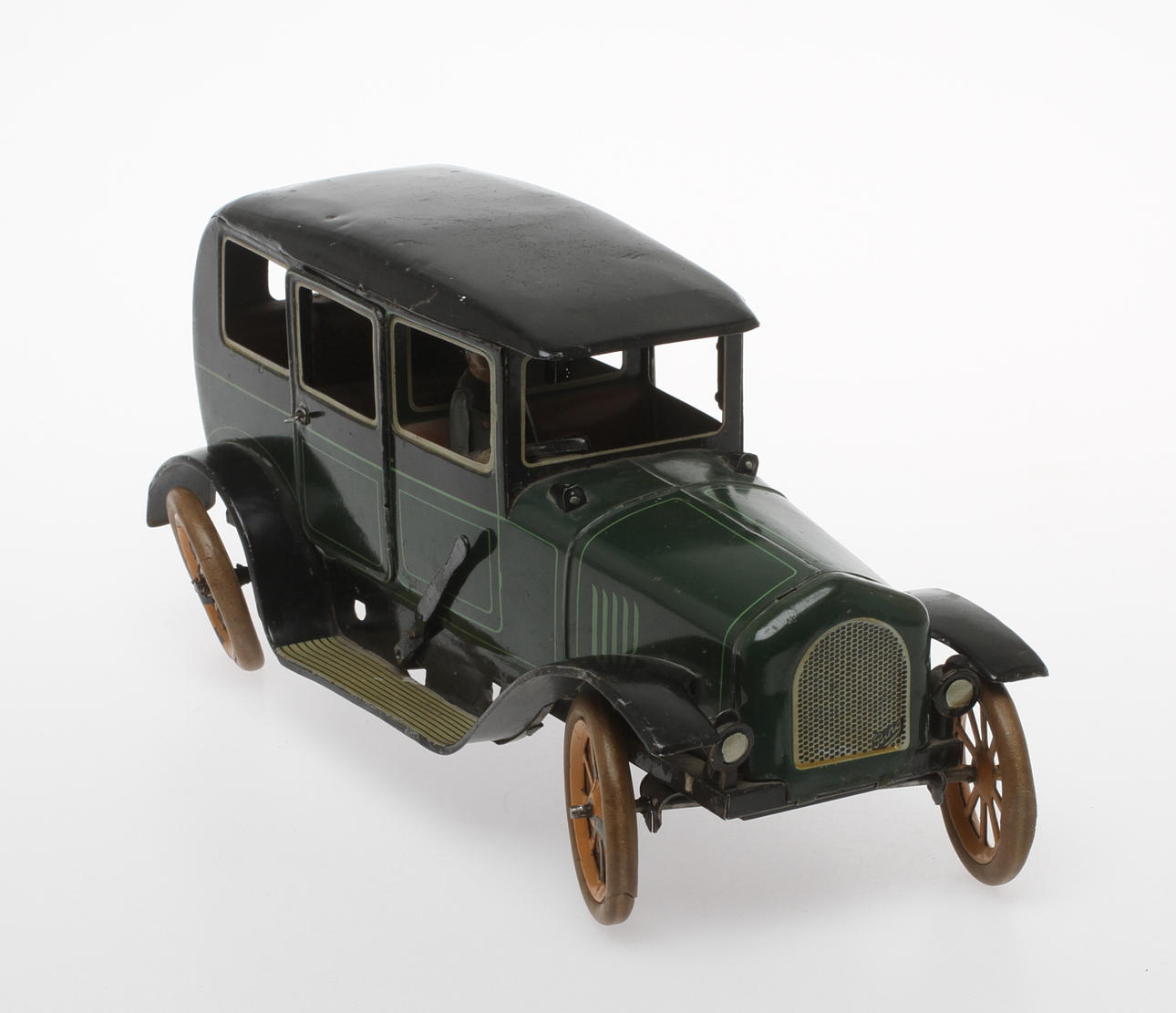 BING LIMOUSINE öppningsbara dörrar, förare, urverk. Tyskland 1920-tal.