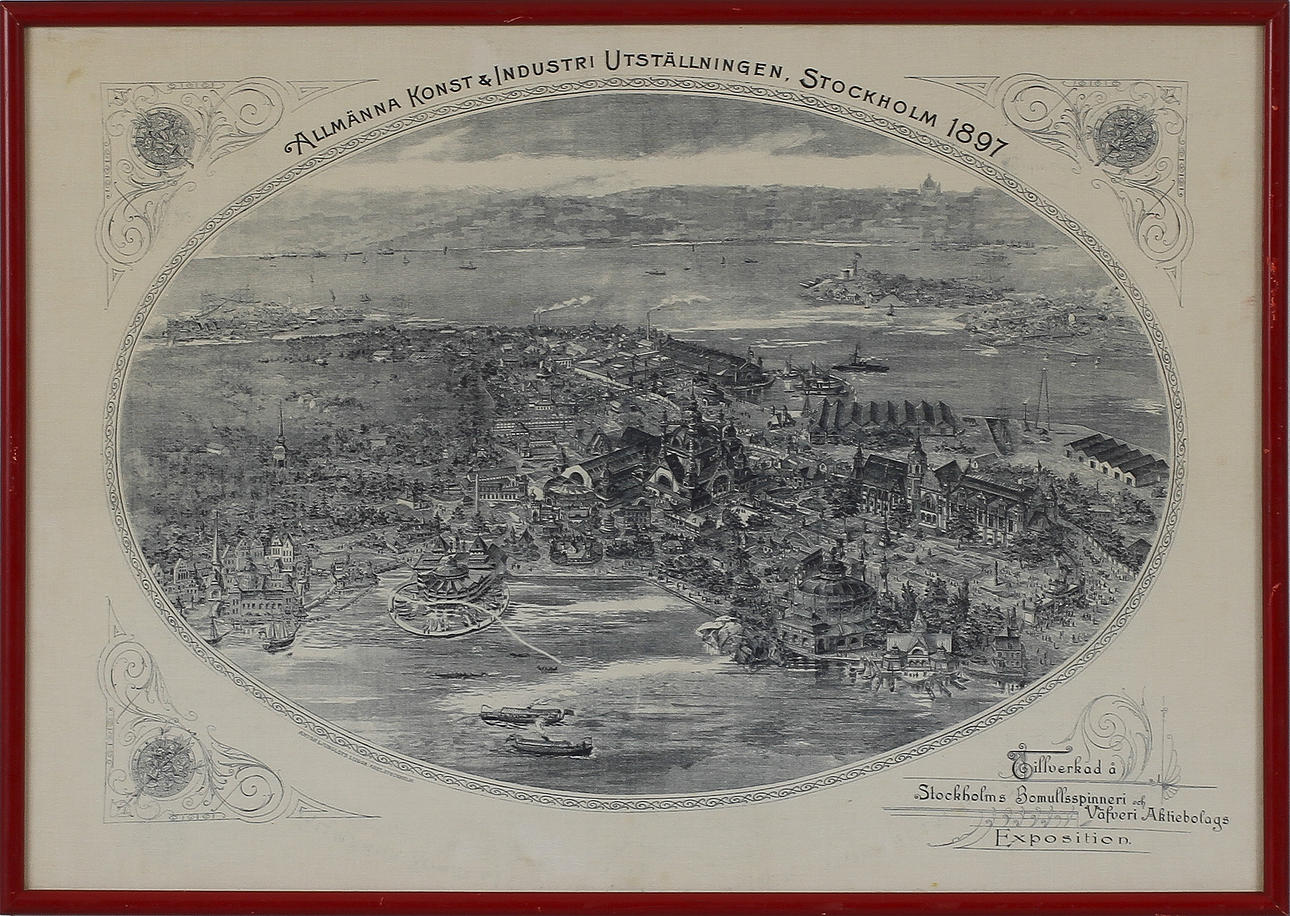 TEXTILTAVLA, Allmäna konst och industriutställningen, Stockholm 1897.