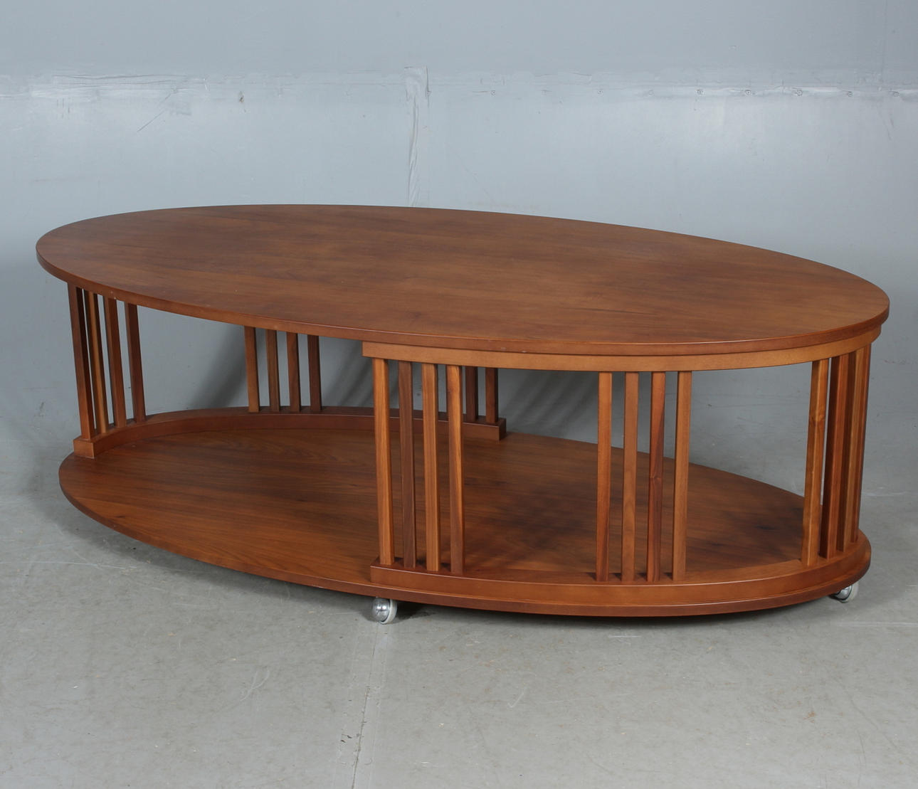 MESA DE CENTRO, ovalada, teca y chapa de teca, CD Möbler AB.