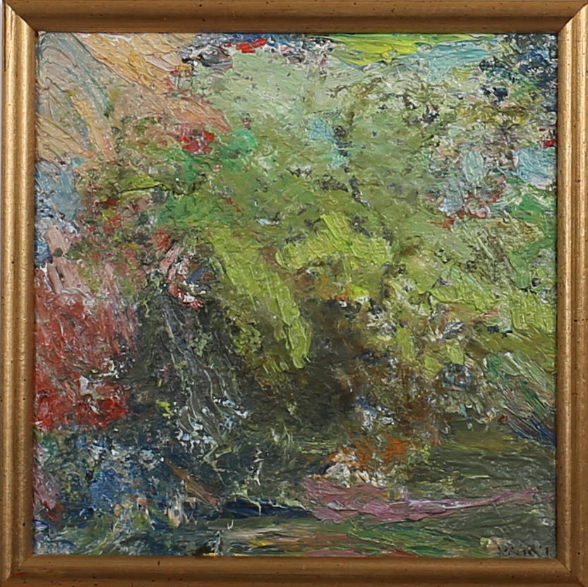 INGEBORG HULTCRANTZ MARCUS. Landskap nr 3. Olja på pannå. Signerad I H M.