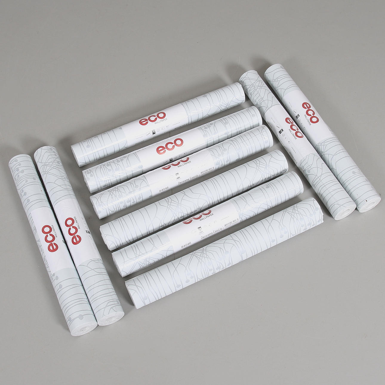 WALLPAPER, 10 rolls, grey-blue patterned, Eco wallpaper, 2000s.