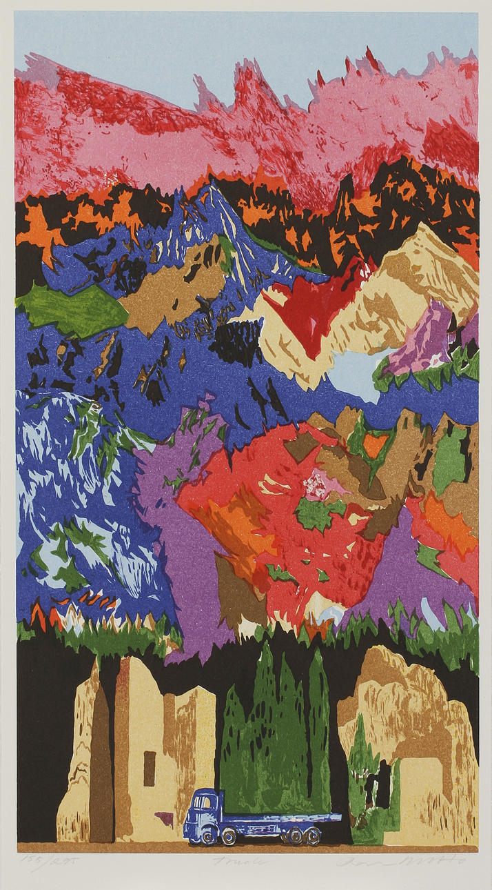 ROGER METTO. "Truck" Färglitografi, signerad och numrerad 155/295.