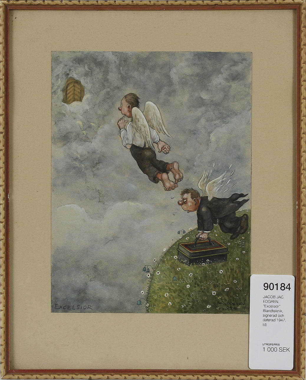 JACOB JAC EDGREN. "Excelisor" Blandteknik, signerad och daterad 1947.