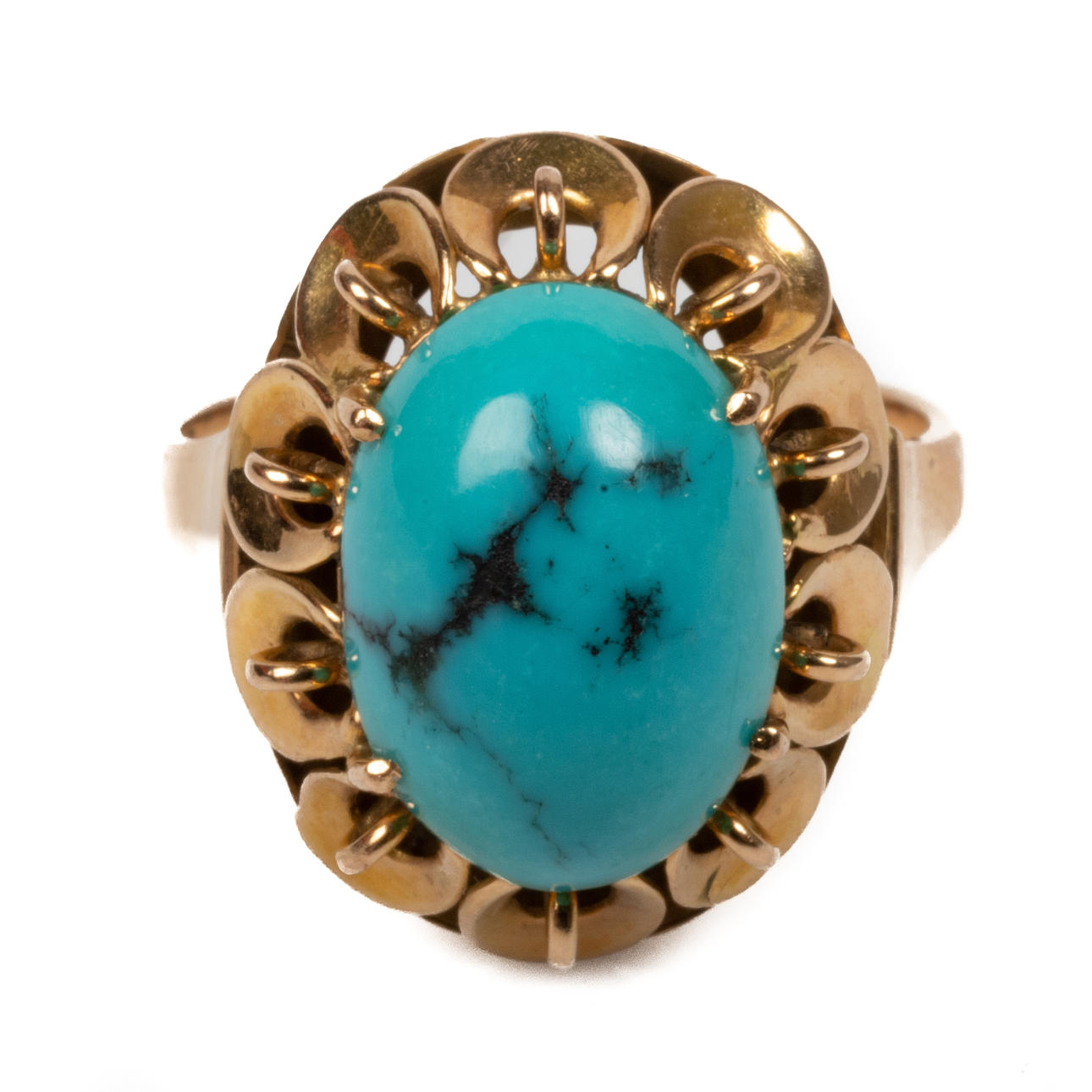 RING, 18K guld med turkis sten.