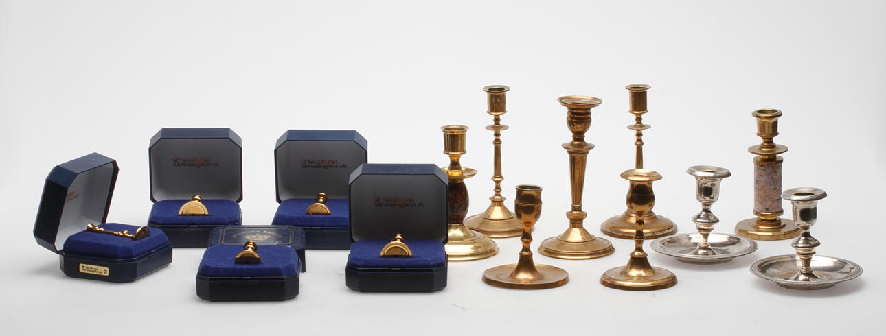 LJUSSTAKAR samt MINIATYRER, Skultuna. 1800-1900-tal.