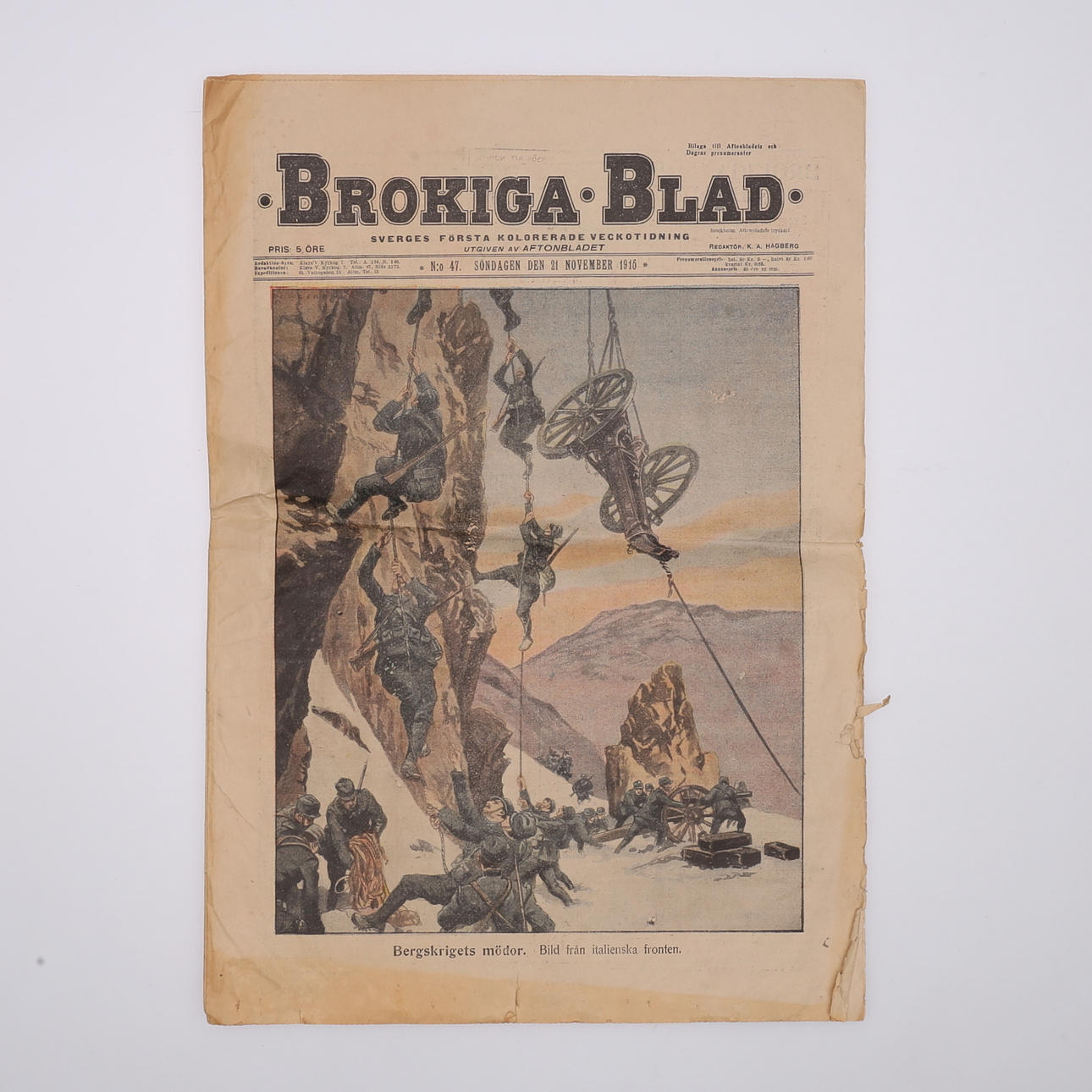 TIDSKRIFT, "Brokiga blad", 21 november 1915.