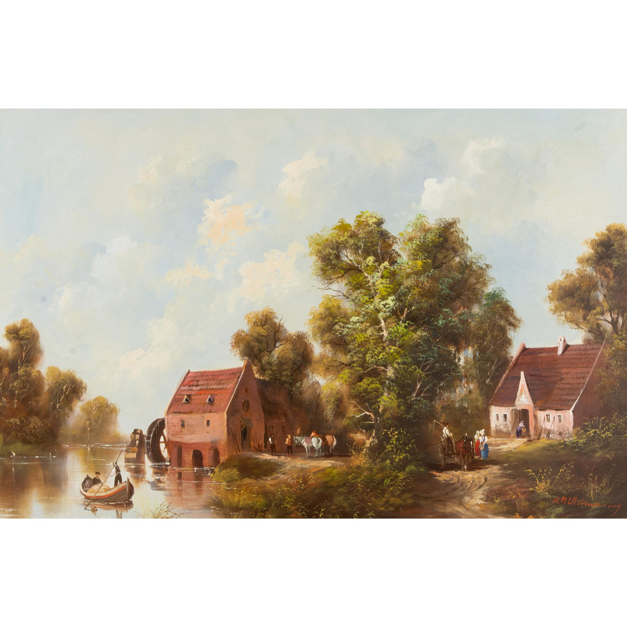 OIDENTIFIERAD KONSTNÄR. Mill, oil on canvas, signed HP Uhlmann.