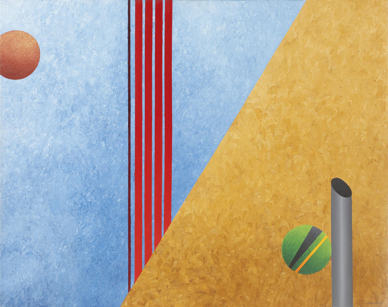 KARL MOMEN. "The brown object", oil on canvas o dat -89.