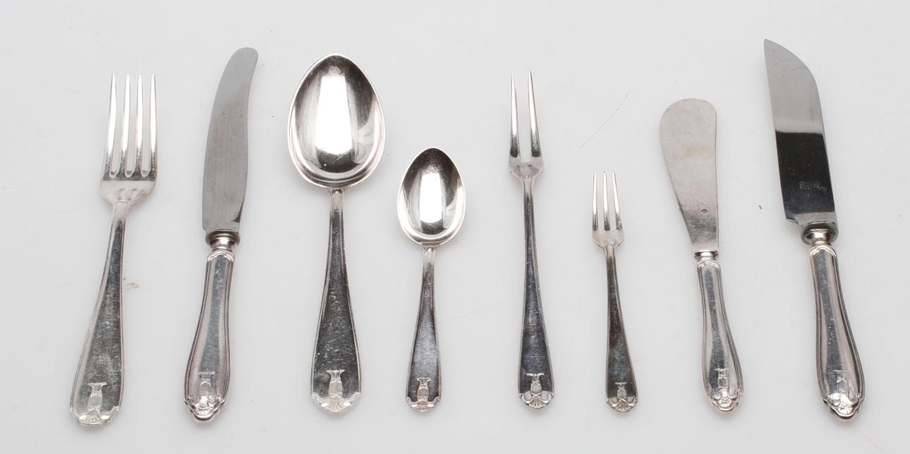 BESTICK, 43 delar, nysilver, "Vasa" GAB.