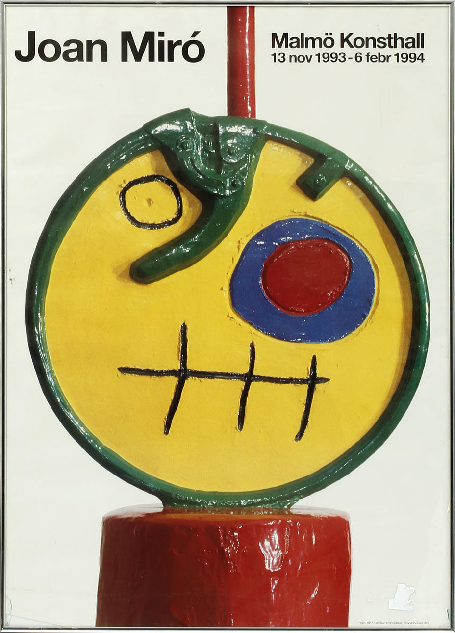JOAN MIRÓ. exhibition poster, Malmö Konsthall, 1993.