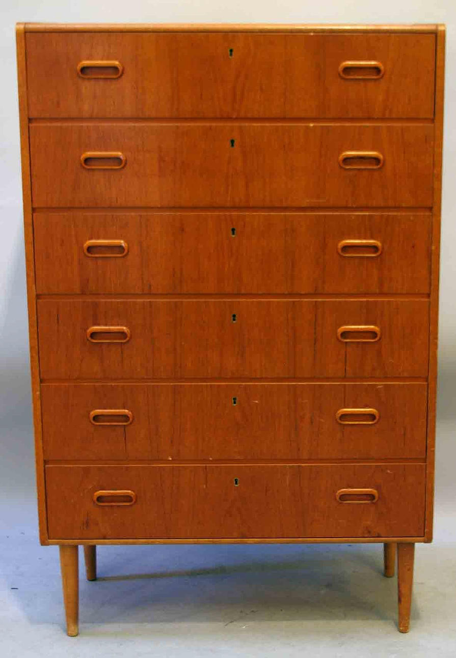 BYRÅ, 6-lådig, teak.