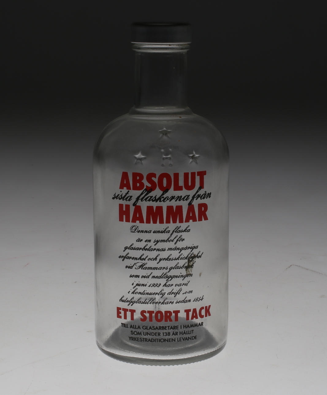 FLASKA, Absolut Hammar, Hammars glasbruk.