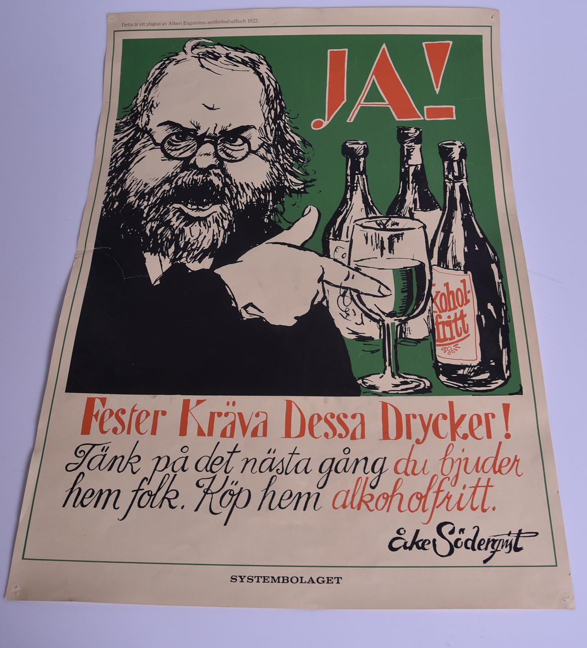 ALBERT ENGSTRÖM efter Affisch " Kräftor kräva dessa drycker !