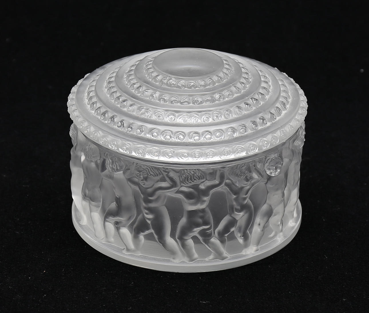 SKÅL MED LOCK, glas, signerad Lalique France.