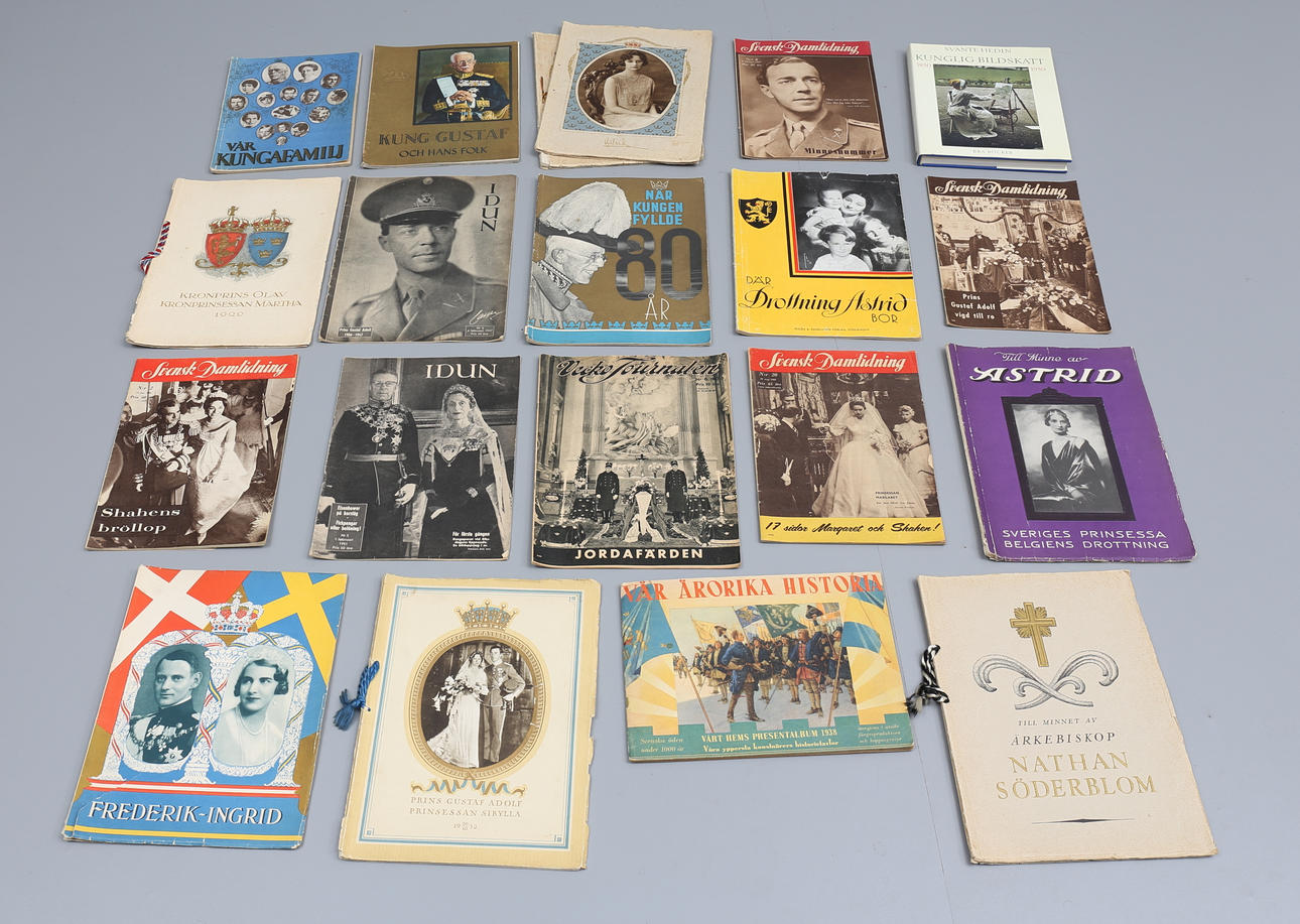 KUNGLIG LITTERATUR, 20 delar, 1900-tal.