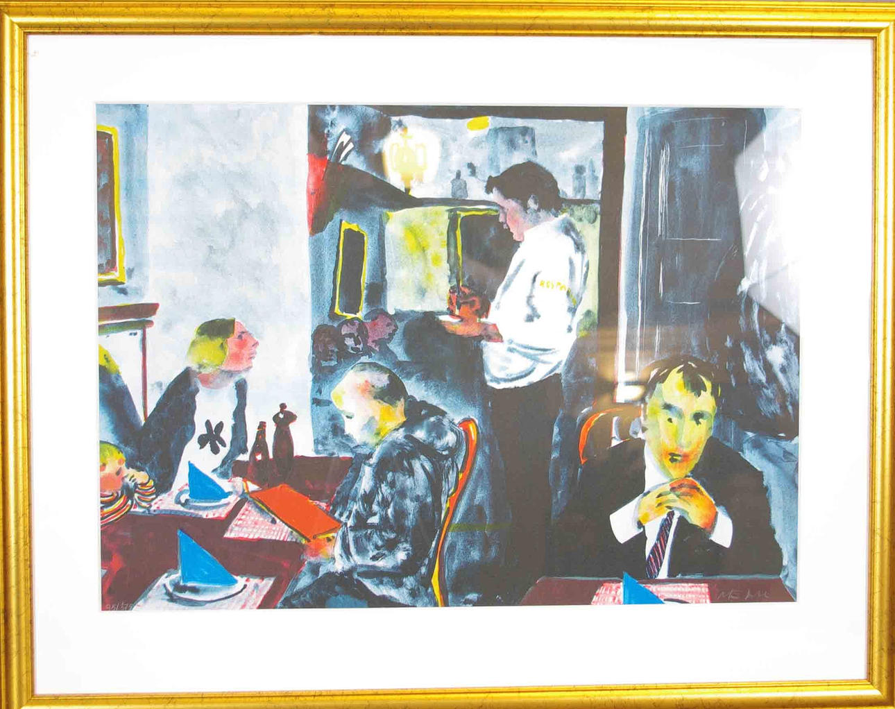 OKÄND KONSTNÄR. Kaféinterörer, 2 stycken, färglitografier.