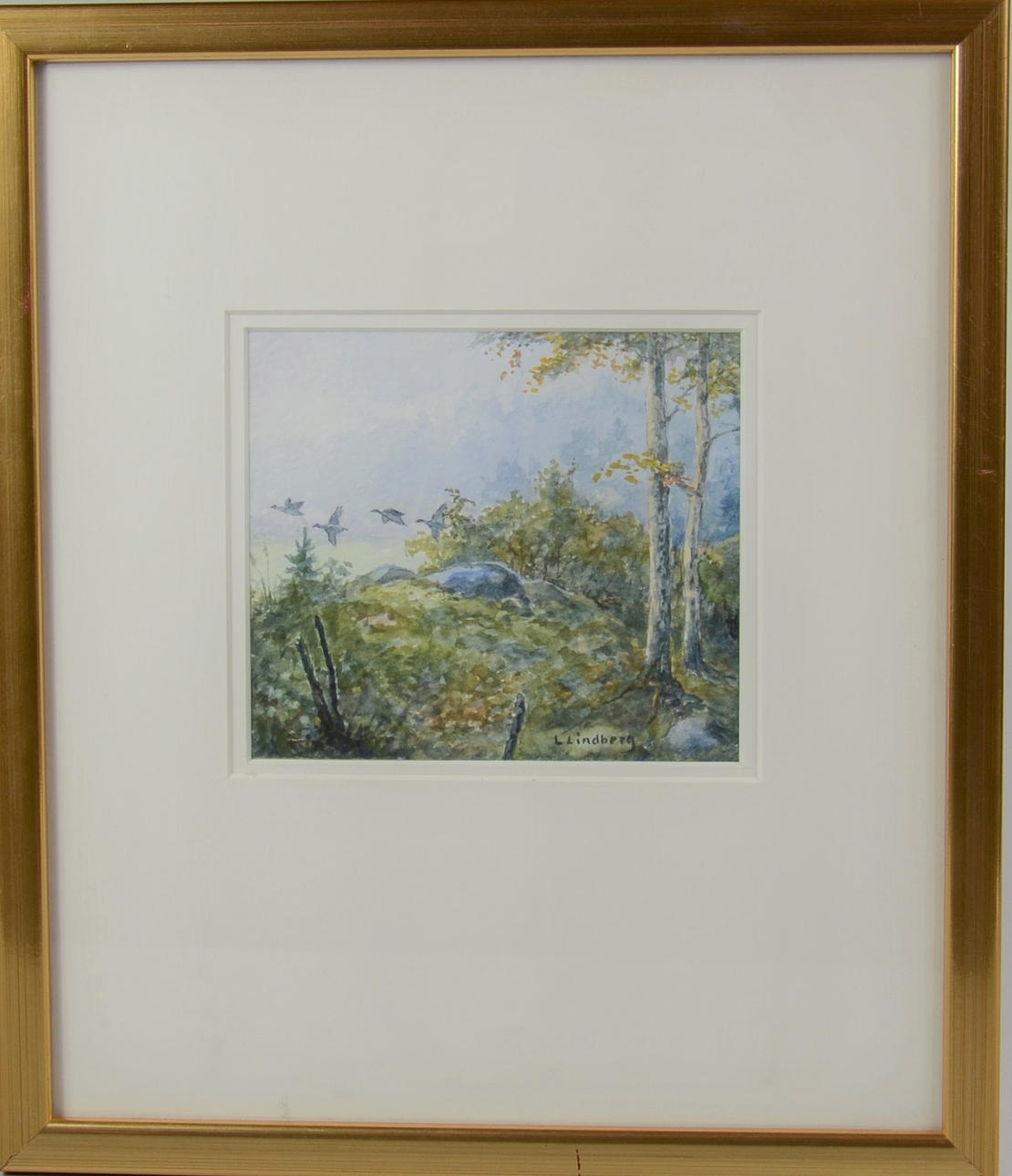 LENNART LINDBERG. Metsä-aihe. Vesiväri.