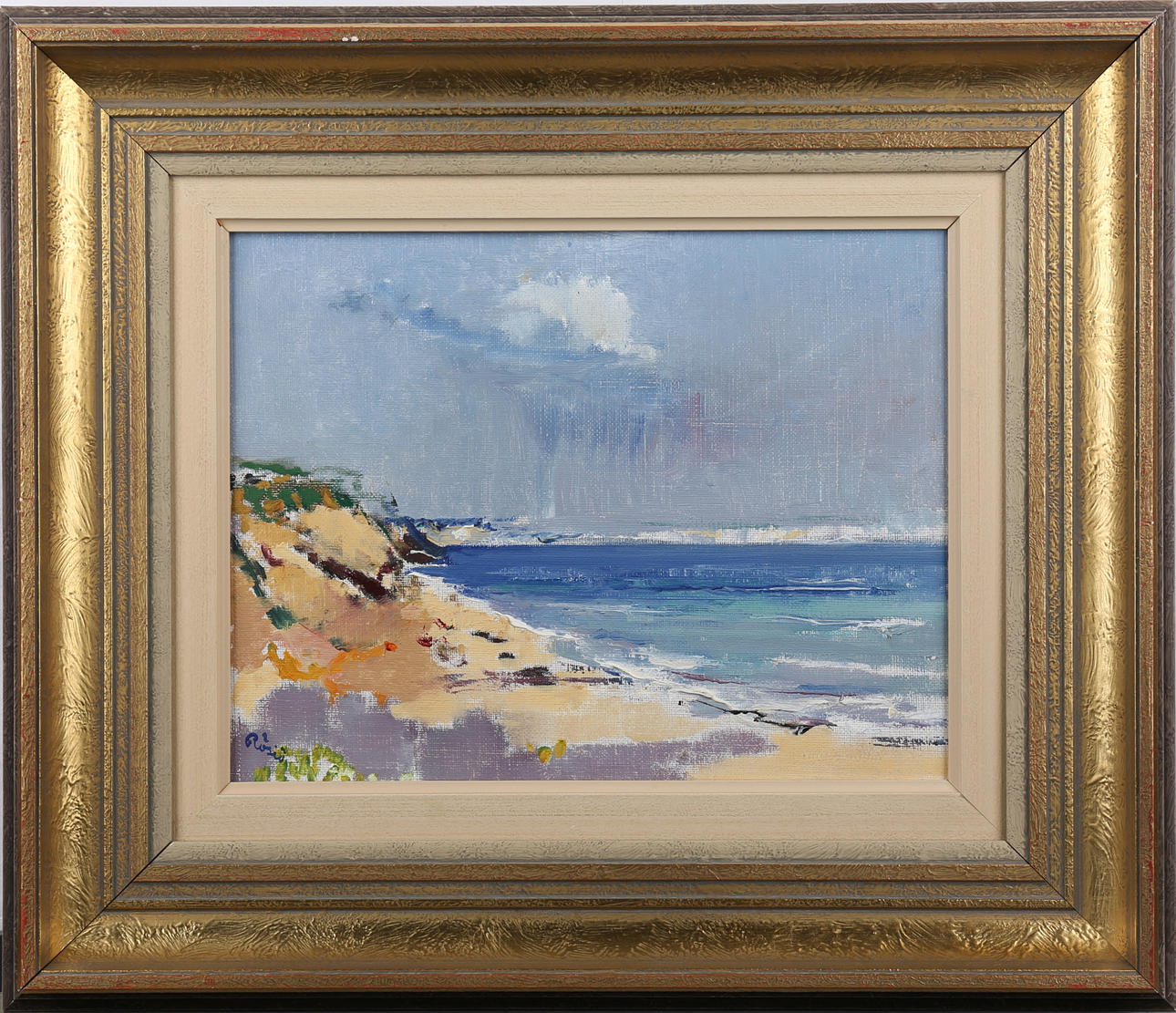 HILDING RÖSIÖ. Kustmotiv. Olja på duk, signerad.