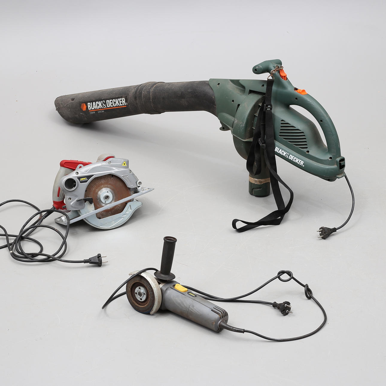VINKELSLIP, CIRKELSÅG, LÖVSUG, Meec Tools, Black & Decker.