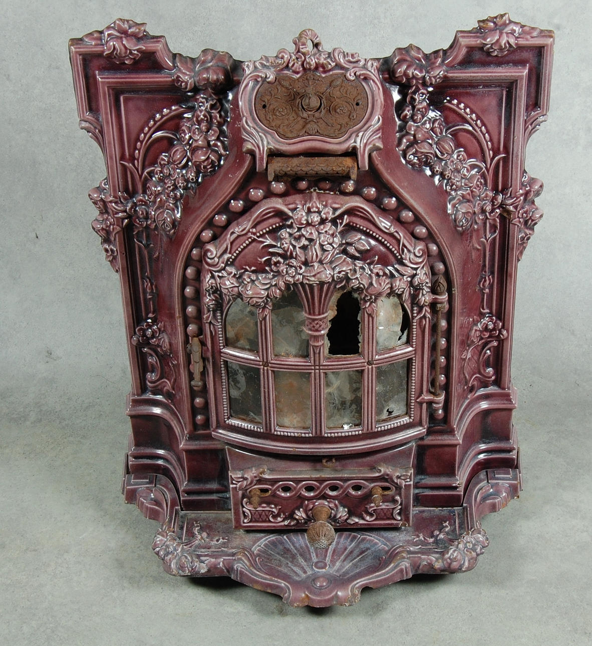 KAMIN, emaljerad, gjutjärn, " Petite mondre Grand " Frankrike,18-1900-tal.