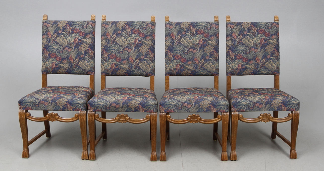 STOLAR, 4 st, barockstil, 1900-talets första hälft.