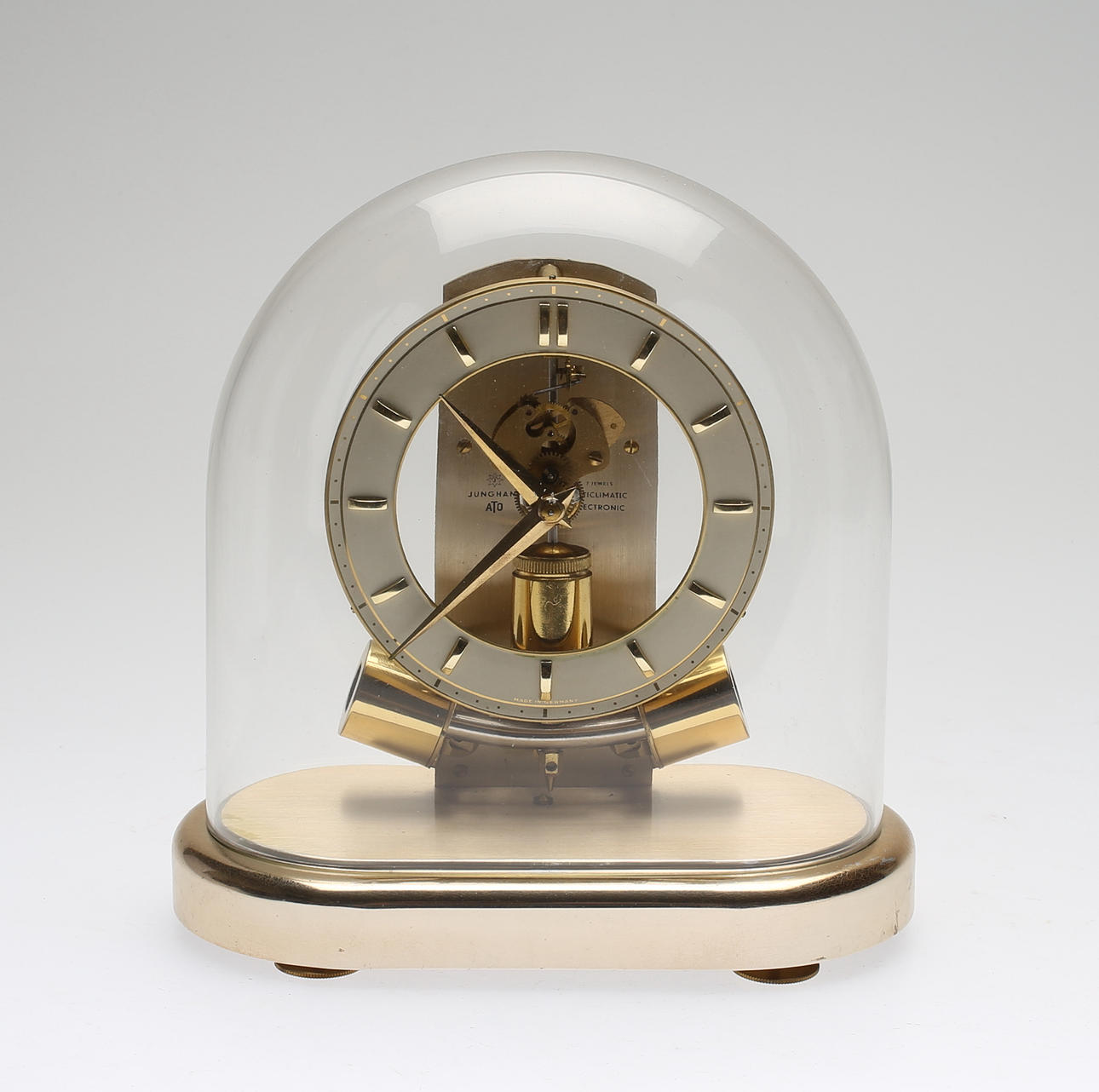 TISCHUHR, Gelbmetall, Junghans ATO.